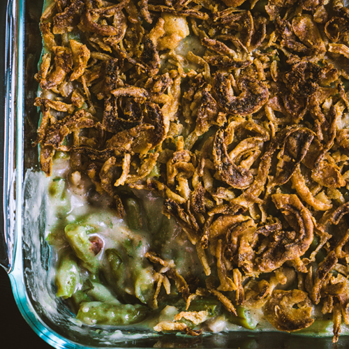 Put the can down. This super simple dairy free green bean casserole recipe is onion-y, savory, and hearty (and gluten free)! You just THOUGHT you liked green bean casserole before. Or if you didn't, you might like this REAL version. You won't find any processed ingredients or MSG here.